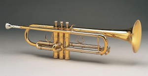 Moderna trompeta de pistones de la firma Selmer en si bemol.